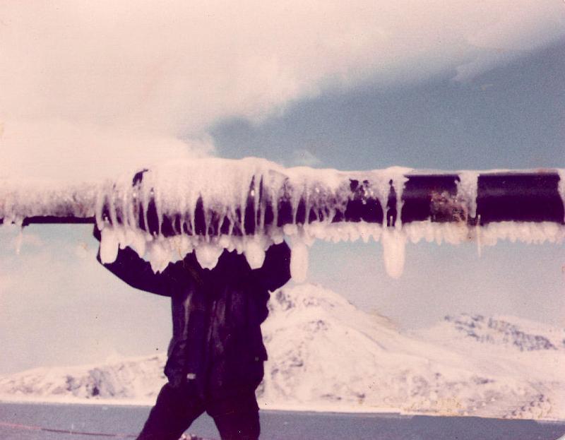 82_F_Frozen gun barrell.jpg - Frozen 4.5 gun barrel South Georgia 1982
